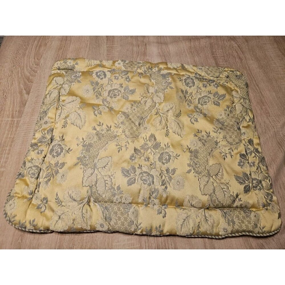 Croscill Home Yellow Floral Damask Pillow Sham Pillowcase Standard Size